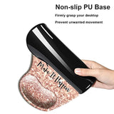 Ergonomic Mouse Pad With Gel Wrist Rest Support, Gaming Mouse Pad With Lycra Cloth, Non-Slip Pu Base For Computer, Laptop, Home, Office & Travel Hands Pain Relief Rose Gold