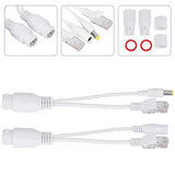 12V Poe Compatibility Adapter, Power Over Ethernet Passive Poe Adapter Cable Splitter For Surveillance Camera(White)