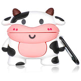 Case For Airpod Pro 2019/Pro 2 Gen 2022 Cartoon Cute Kawaii 3D Silicone Cover Keychain Funny Animal Soft Protective For Air Pods Pro Girls Kids Women Shell Cases For Airpods Pro (Smile Cow)