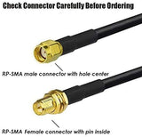 10Ft Wifi Antenna Extension Cable Rp-Sma Coaxial Extension Cable Male To Female Connector For Wireless Lan Router Bridge Other External Wireless Antenna Equipment