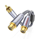 Rca Y Splitter Rca/Phono Splitter Cable 1 Male To 2 Female Gold-Plated Plug Rc