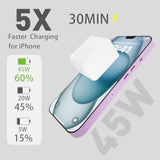 45W Super Fast Charger Usb C,45 Watt Type-C I Phone Charger Fast Charging Block,Usb Type C Plug Charger For Iphone 16 Pro Max 16Pro 16 15 14 13 12 11Pro Max Xs Xr, Ipad Pro,