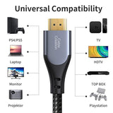 CableCreation HDMI Cable 4K@60Hz, 6ft Grey HDMI 4K Male to Male Cable, High-Sp