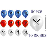 50Pcs Baseball Party Latex Balloons And Foil Balloons - Sports Game/Gr
