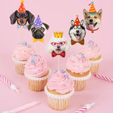 Pet Dog Cupcake Toppers, 24 Pcs Pet Dog Themed Birthday Party Supplies Cute Puppy Birthday Party Baby Shower Party Cake Decorations