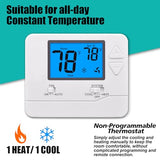 Non-Programmable Thermostats For Home 1 Heat/1 Cool Conventional Single-Stage Systems (Blue Backlight)