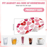 4Pcs Valentine'S Day Ceramic Coasters Red Pink Heart Drink Coasters Absorbent Cup Mat For Mug Cup Home Kitchen Party Table Decor