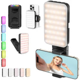 Phone Light, Selfie Light For Iphone, High Power Rechargeable Rgb Light For Video Recording, Upgraded Adjustable Multi Mode Retractable Clip Portable Light, Tiktok, Makeup, Content Creator Light