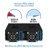 U.2/U.3 Nvme Mobile Rack Cage With Oculink Connector For 5.25 Bay Support Pcie 4.0 Hot-Swappable Ssd Enclosure For Seamless Data Transfer And Storage Expansion