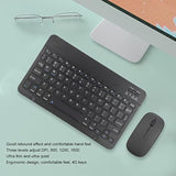 Bluetooth Keyboard And Mouse Combo, Ultra Slim Wireless Keyboard With Rechargeable & 1600Dpi Adjustable Mouse Compatible With Pc Laptop Tablet Phone (Black)