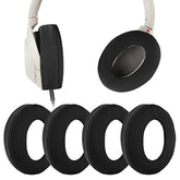 Geekria 2 Pairs Ice Silk Headphones Ear Covers, Washable & Stretchable Sanitary Earcup Protectors for Over-Ear Headsets, Sweat-Resistant (Size M/Black)