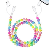 Usb C Cable 4 In 1 Multi Beaded For Iphone Charger Cord For Iphone 16 15 Pro Max Mfi Certified 3.3Ft Star Fast Charging Cable 66W Usb A Type C Ios Cable For Iphone 14 13 Pro Max/Ipad Colored