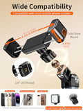 Floor Phone Stand for Video Recording,Overhead Cell Phone Stand for Bed,360° Adjustable Desk iPhone Tripod Floor Holder with Long Extension