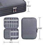 Electronic Cable Organizer Bag - Portable Travel Double Layers Electronic Digital Accessories Storage Pouch Bags For Sd Card Case, Usb Flash Drive,Charging Cords, Usb Charger, Mini Tablet