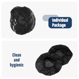 100 Pcs Headphone Ear Covers Disposable Sanitary Non-Woven Earpads Black Stretch Earphone Earcup Protector, M, 8 Cm/ 3.1 Inch