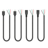 Short Micro Usb Male & Female 4 Pin Bare Wire 11Inch, Micro Usb 5V/3A 4 Pin Pigtail Wire Open End Power And Data Cable, For Micro Usb Equipment Installed Or Replacement Repair Diy Cable