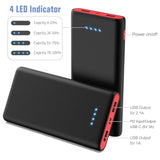 Portable Charger Power Bank 25,800Mah, 5V/3A Usb C In&Out Fast Phone Charging With Intelligent Smart Ic,3 Usb Port External Cell Phone Battery Pack Compatible With 16 15 14,Galaxy,Android Etc