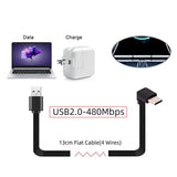 xiwai USB 2.0 Male to USB-C Type-C Up Down Angled 90 Degree Data Flat Slim FPC