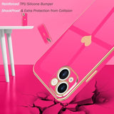 iPhone 13 Case for Women Cute Heart Bling Soft Shockproof Cover Pink