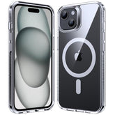 Magnetic Case For Iphone 15, Compatible With Magsafe Transparent Not-Yellowing Cover Non-Slip Grip Military-Grade Shockproof Magnetic Clear Phone Case, 6.1", Transparent