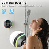 Shower Bluetooth Speaker, IPX7 Waterproof Portable Bluetooth Speakers with Suction Cup, Digital Display, Stereo Sound Rich Bass,Hook Clip,Built-in