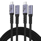 Usb C Extension Cable 6.6Ft (2 Packs/240W/40Gbps/8K), Type C Extender Cables Fast Charging Male To Female Braided Data Cord, 60Hz Video Display Compatible With Iphone 16/Psvr2/Macbook/Ipad/Magsafe