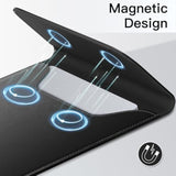 JETech Slim Laptop Sleeve for MacBook Pro 14-Inch(M4/M3/M2/M1, 2021-2024), PU Leather Case with Magnetic Closure (Black)