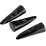 10Pcs Black Resin Toggle Buttons Horn Tooth Shape Two Holes Compatible