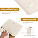 Laptop Sleeve 13 Inch, Laptop Case, Faux Leather Laptop Sleeve Bag With Magnetic Buckle, Compatible With Macbook Air 13/Air 13.6/Pro 13, Small Pouch For Charger, Mouse Pad And Cord Organizer, White
