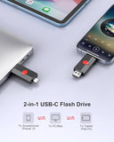 128Gb Usb C Flash Drive Dual Type C + Usb A 128Gb Jump Drive Push-Pull Thumb Drive For Iphone 15/16 Smartphone Tablet Computer