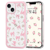 For Iphone 14 Case/Iphone 13 Case For Women Girls, Clear Cute Ribbon Bowknot Pattern Aesthetic Bow Design Transparent Slim Soft Tpu Shockproof Protective Phone Case For Iphone 14/13, Rose Bow