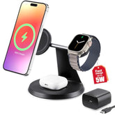3 In 1 Wireless Charging Station For Apple Device: Fast Charging Station For Iphone And Watch With Magsafe, Stable Charger Stand For Iphone 12-16 & Iwatch & Airpods