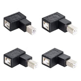 cablecc 4Pcs USB 2.0 B Type Male to Female Extension Adapter Horizontal Vertical Angled 90 Degree for Disk Scanner