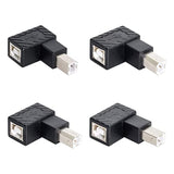 cablecc 4Pcs USB 2.0 B Type Male to Female Extension Adapter Horizontal Vertical Angled 90 Degree for Disk Scanner