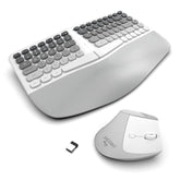 Ergonomic Wireless Keyboard And Mouse Set Creamy Wireless Keyboard Silent Mice Set With Wrist Rest For Computer, Laptop, Pc, Mac, Windows