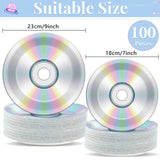 100Pcs Cd Paper Plates 90'S Party Plates 7In And 9In Retro 90S Theme Party Decorations 1990'S Supplies 90S Birthday Disc For Back To The 90'S Throwback Music Supplies Favors