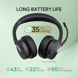 BH70 Dual Wireless Headset with Mic for Work, Bluetooth Headphone with Teams Certification, up to 35h Talk Time, 147g All-Day Wearing Comfort,
