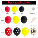 100Pcs Mouse Balloon Garland Arch Kit Red Black Yellow Confetti Birthday Party Decorations