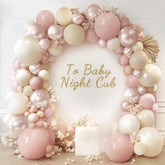 129pcs Dusty Pink Beige Balloon Garland Kit, Boho Pearl Pink White Party Decor