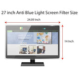 Anti Blue Light Screen Filter for 27 Inches Widescreen Desktop Monitor (Does NOT fit 27" iMac)