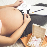 50 Pcs Double Side Pink Bow Baby Predictions & Advice Pink Bow Cards For New Parents Baby Shower Games With Cards Wooden Keepsake Box For Wishes Decorations