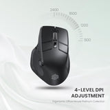 Ergonomic Silent Wireless Mouse 2.4Ghz Bluetooth- For Computer Laptop Tablet,Multi-Device Toggle,Oled Display,Adjustable Dpi, Full Size, 9 Buttons,Rechargeable, Mke-602, Black