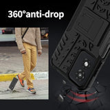 For Moto G Play 2024 Case With 2 Pack Screen Protector,Military Grade Shockproof, Heavy Duty Robust Bumper Cover With Kickstand For Motorola G Play 2024 Phone Black