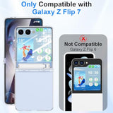 Designed For Samsung Galaxy Z Flip 7 Case With Hinge Protection & Foldable Kickstand (Built-In Screen Protector) Protective Phone Case Clear Cover For Z Flip 7 5G (Crystal)