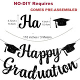 2025 Black Glitter Graduation Banner Garlands Congrats Grads Banners For Celebrate Graduation Party Decoration Supplies, School Grad Party Decorations