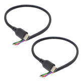 2Pcs Type-C Usb C Male Pigtail 6 Wires Pd Power Cable 1 Ft/30Cm 5A Fast Charge 6 Wires Cc1 Cc2 Pigtail Wire For Diy Cable