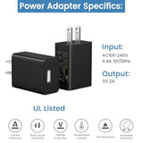 Charger For Shokz Bone Conduction Headphones - 2-Pack 5V 2A Usb Wall Charging Adapter For Aftershokz Headsets, Black