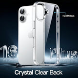 JETech Case for iPhone 16 Plus 6.7-Inch, Non-Yellowing Shockproof Phone Bumper Cover, Anti-Scratch Clear Back (Clear)