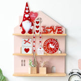 Valentines Day Tiered Tray Decor - 7 Pcs Valentines Gnomes Plush, Wood Love Signs, Wooden Beads Garland, Farmhouse Tiered Tray Decor Valentines Day Gift
