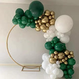 Dark Green And White Balloon Garland Kit 156 Pcs - Green Metallic Gold Balloons 18/12/10/5 Inch For Wild One Birthday Christmas Day New Year'S Day Wedding Baby Shower Party Decorations Balloon Arch